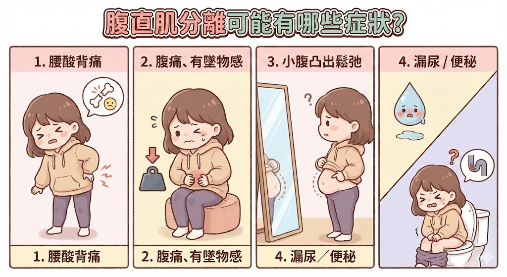 腹直肌分離可能有哪些症狀？