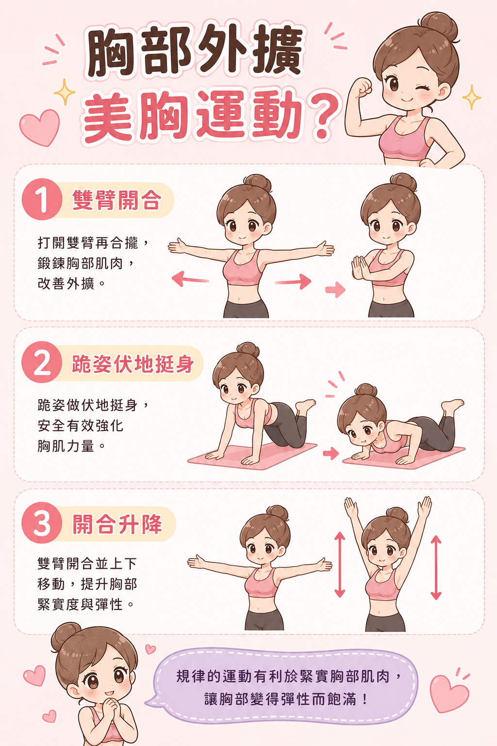 三種胸部外擴美胸運動法